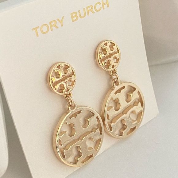 TORY BURCH•Logo Drop Earrings - Picture 2 of 6